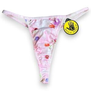 Vintage deadstock body glove floral thong bikini bottoms